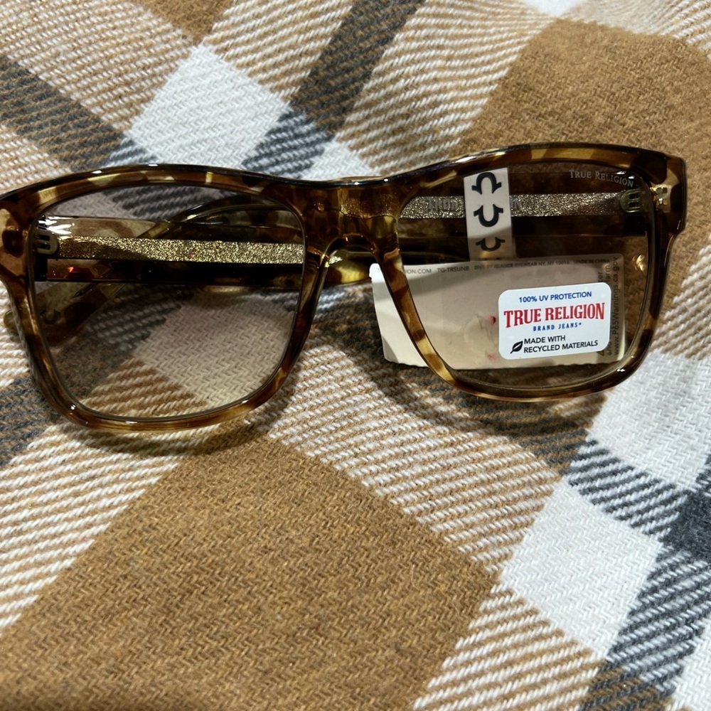 True Religion Tortoiseshell Frame Sunglasses - Brown/Amber